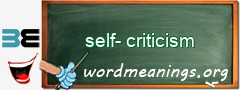 WordMeaning blackboard for self-criticism